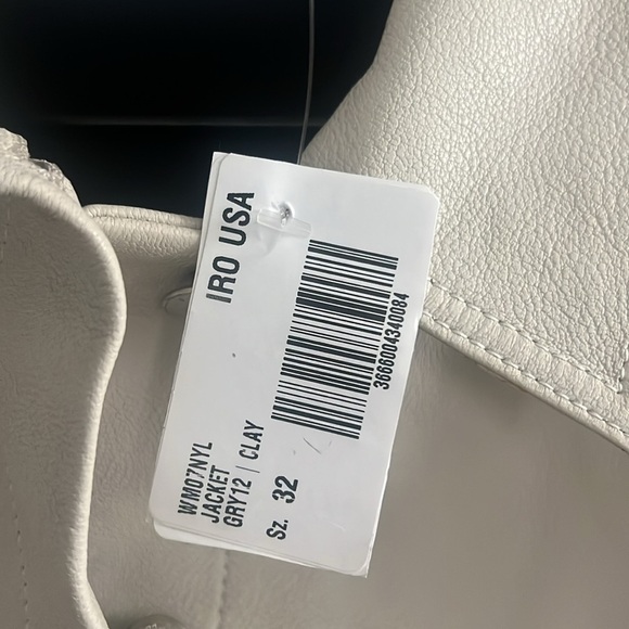 IRO- NWT Leather Vest - Jacket- Oversized - Ecru- Lamb Leather - FR 32 (US 0-2) - Picture 10 of 11